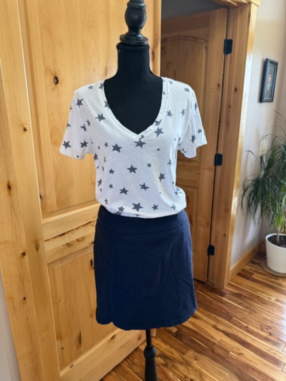 Tribal Skort Navy Blue Pull-On Size 10